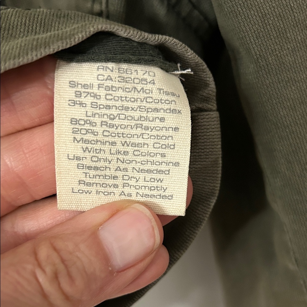 Heihei Anthropologie Jacket Women's 2 Olive Green Utility Cropped Military Style - Picture 8 of 15